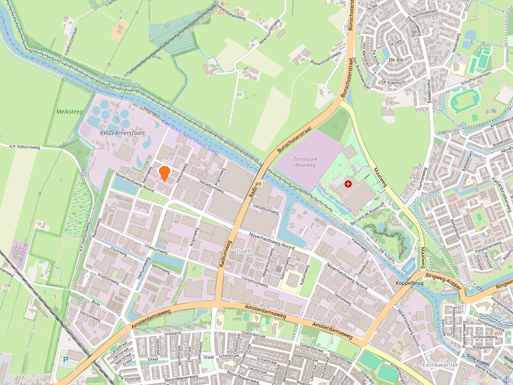 Kaart van Heliumweg 34F, 3812 RE Amersfoort